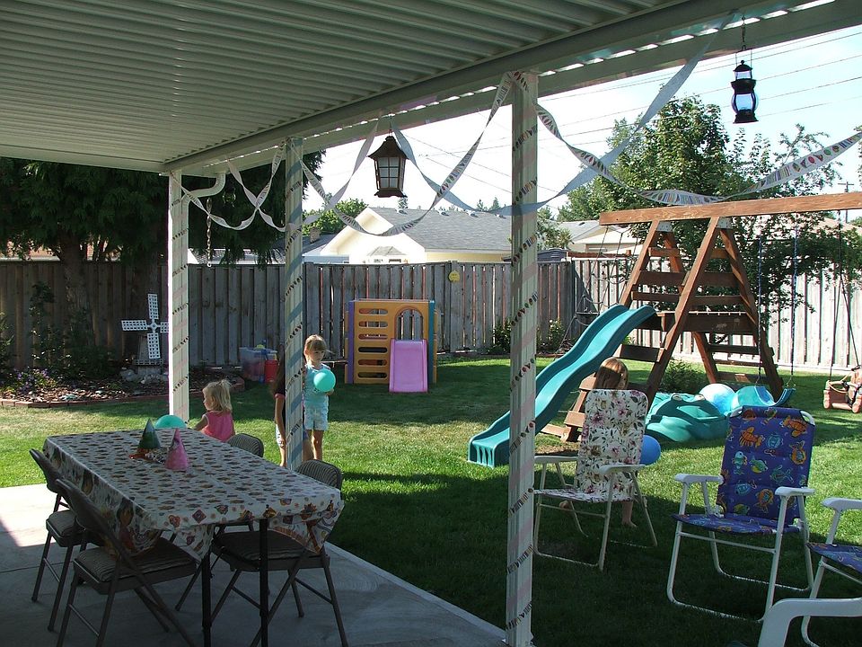 Backyard from covered porch