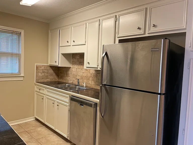 Kitchen with stainless steel appliances