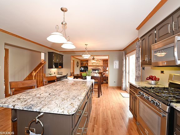 Kitchen opens to Family room