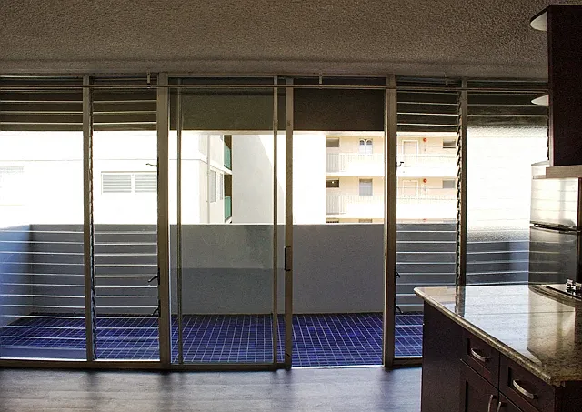 Waikiki Walina Apartments glass windows and doors to the balcony