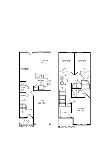 Floor plan Dalton (2 Bed/ 2.5 BA + Office)
