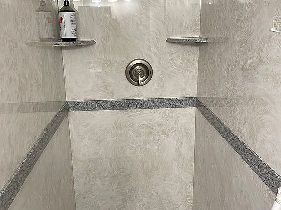 Down stairs shower