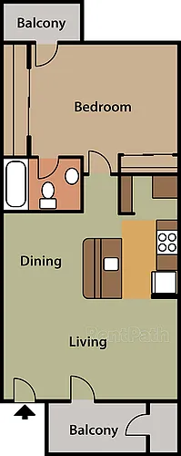 Floor plan FloorPlan D 1x1