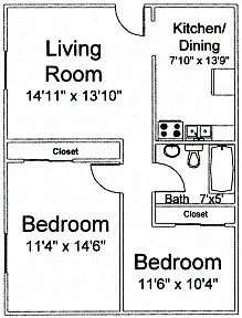 Floor plan 2 Bedroom