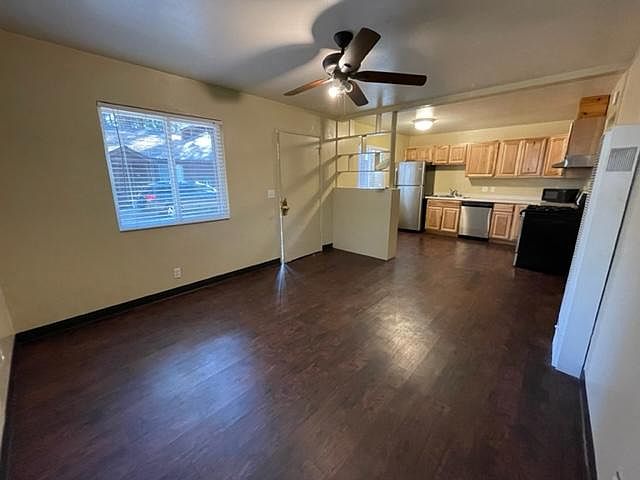 Living area and kitchen