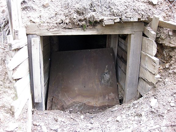 Old mine shaft entrance.
