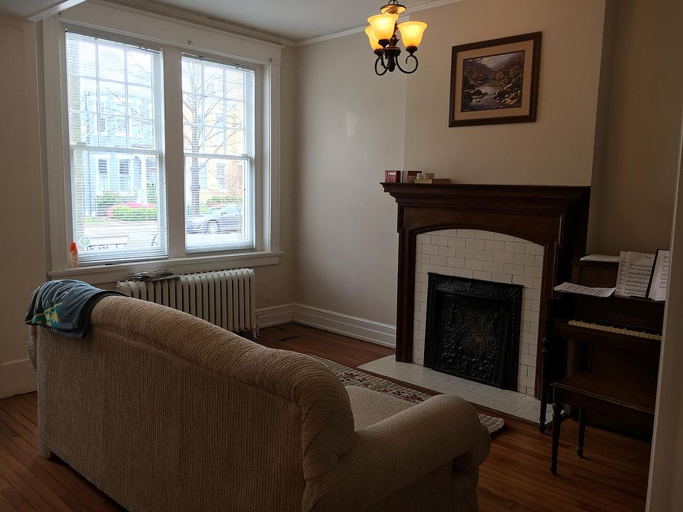 Front room set up as living room.