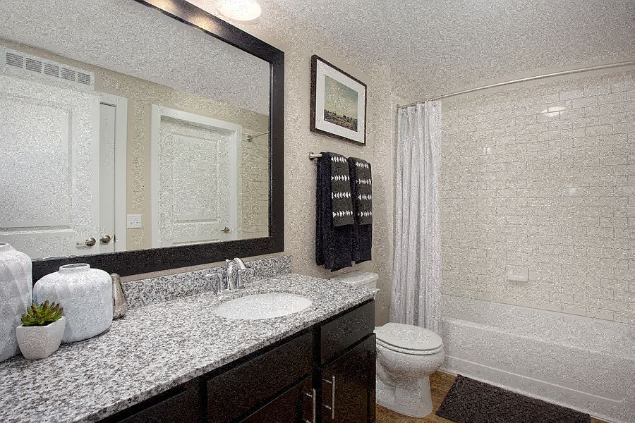 Framed mirrors in baths