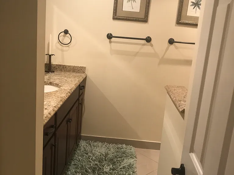 2nd bathroom with large granite vanity