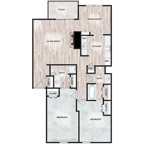 Floor plan 2 Bedroom 3rd Floor