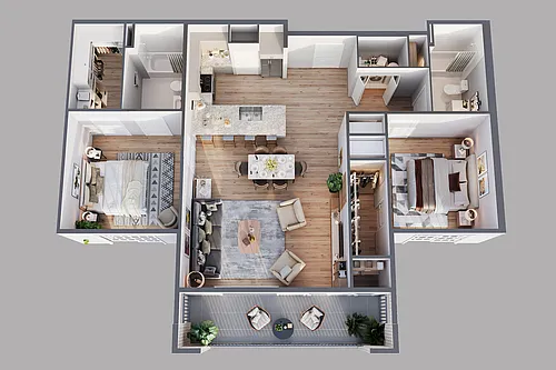 Floor plan 2 Bed 1066sf