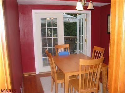 Dining Room w/french doors leading out to deck