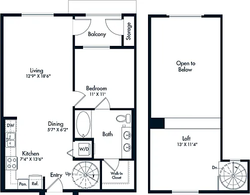 Floor plan 1 Bed- U20 Loft