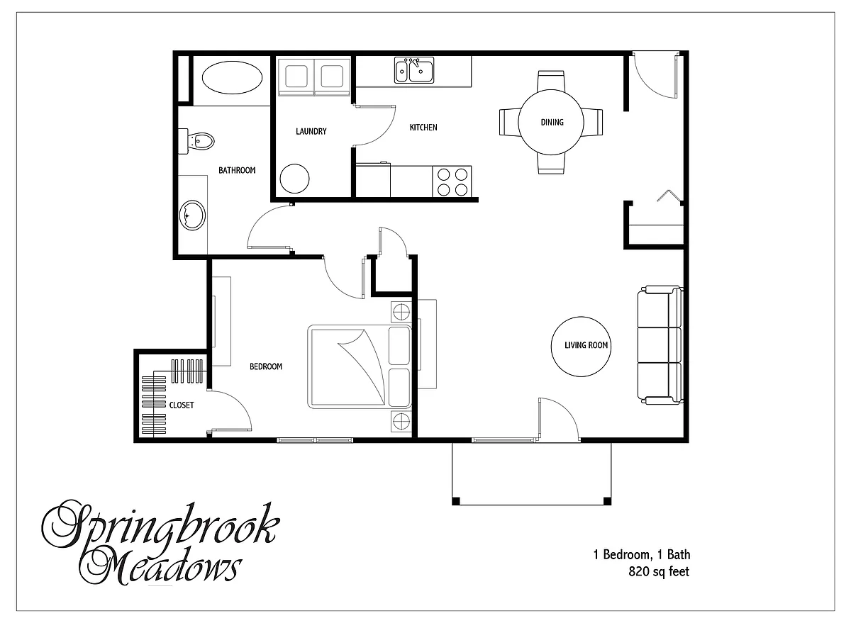 Floor plan 1 Bed 1 Bath