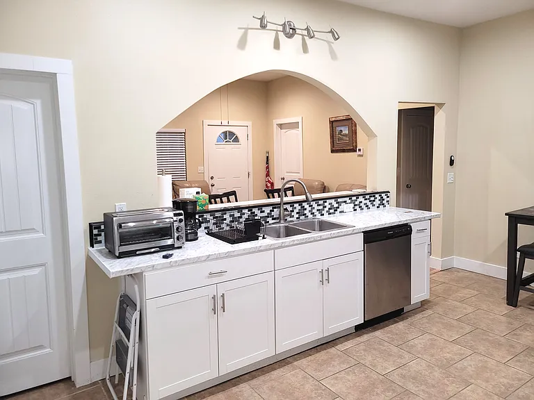 Kitchen facing living room
