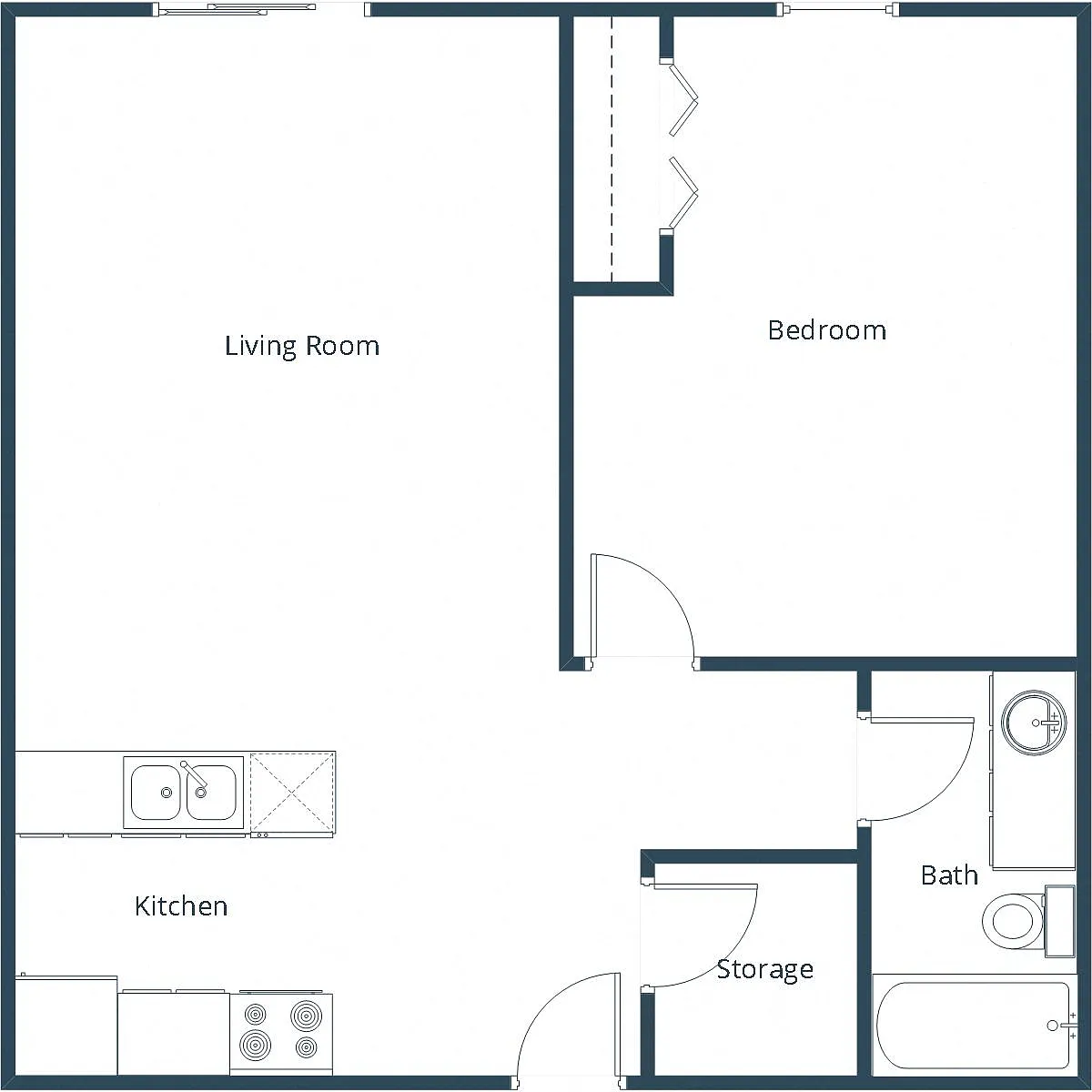 Floor plan One Bedroom 11A