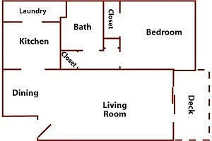 Floor plan 1 Bed 1 Bath