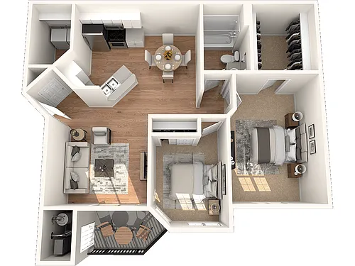 Floor plan 2 Bed 1 Bath