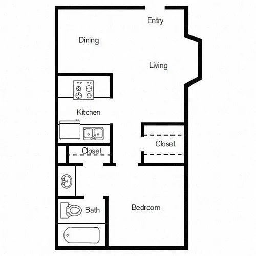Floor plan 1 BED | 1 BATH