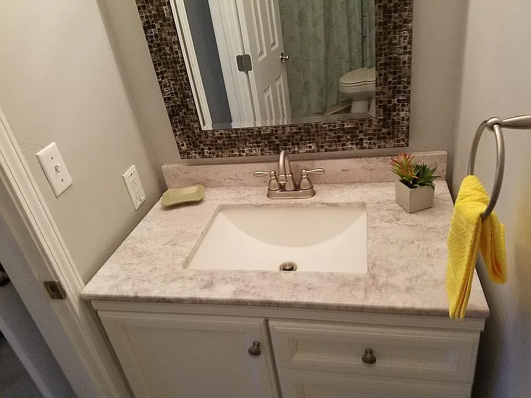 Brand new marble counter in New vanity.