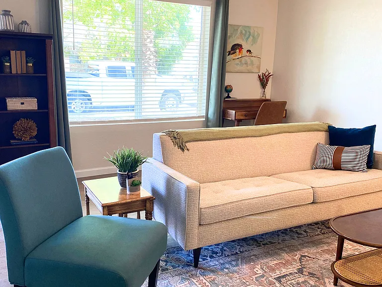 Comfortable living space with plenty of natural sun light.