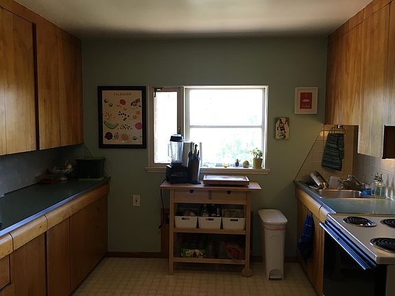 Custom vintage cabinets, West facing view