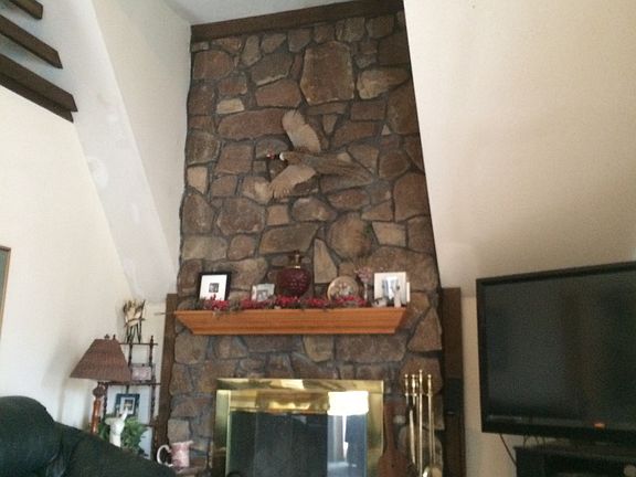 Flagstone fireplace