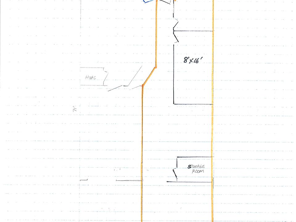Floor plan showing space layout and shared rear entry/restroom with one adjoining tenant.