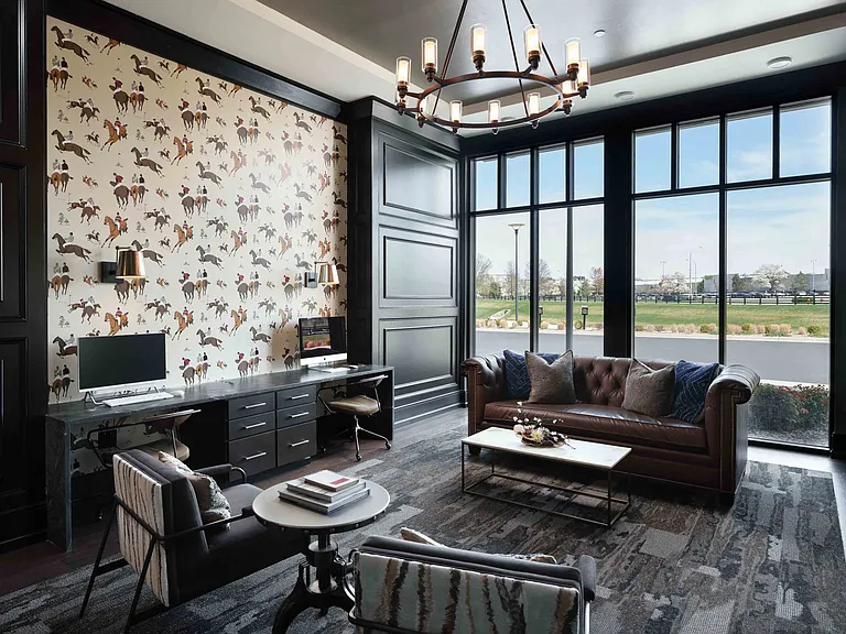 Shared workspace and lounge area