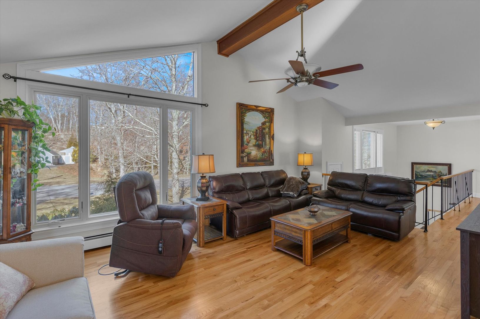  Living Room with cathedral ceiling, hardwood floors