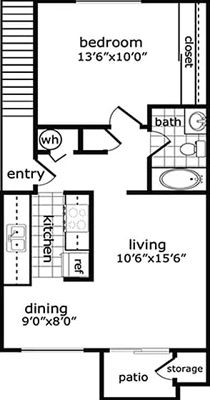 The Habitat One Bedroom Floorplan The Habitat One Bedroom Floorplan