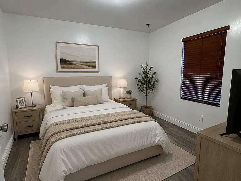 ____ Demo furnishings only. Apartment is rented unfurnished.
____ Mobiliario de muestra. El apartamento se renta sin amueblar.