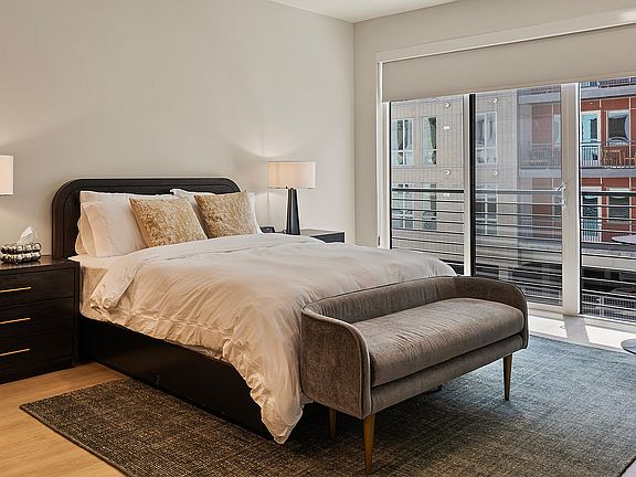 Studio living area in the Slate model_available for guest or Airbnb-style stays