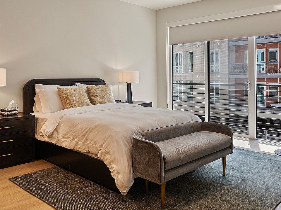 Studio living area in the Slate model_available for guest or Airbnb-style stays