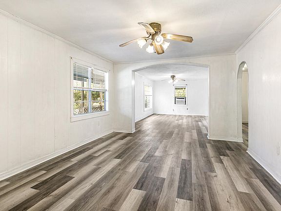 Living room and dinning room with new flooring