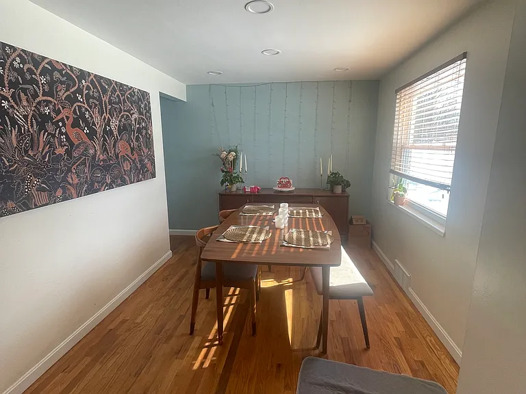 Dining room with recessed lighting
