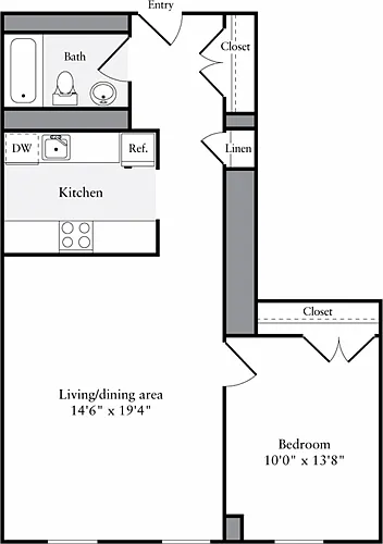 Floor plan The Lofts 1 Bedroom D