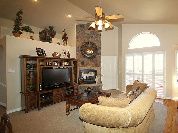Floor to Ceiling Stone Fireplace