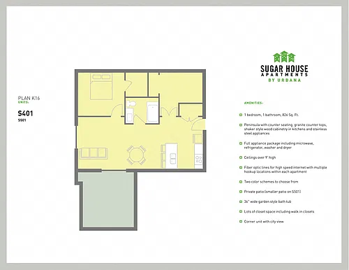Floor plan 1 Bed K16 (k16)