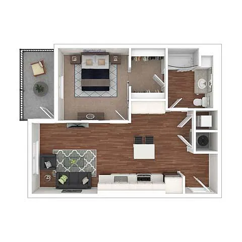 Floor plan One Bedroom A2