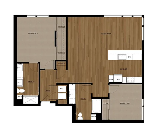 Floor plan 2X2 - F