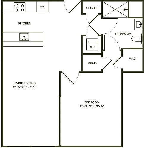 Floor plan One Bedroom Deluxe A