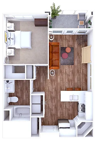 Floor plan Modena 1x1