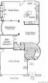 Downstairs floor plan (reverse plan)