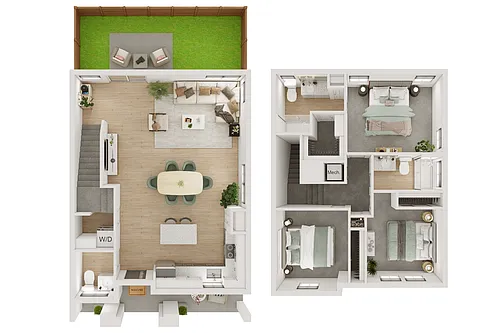 Floor plan 3BR/2.5BA - C2