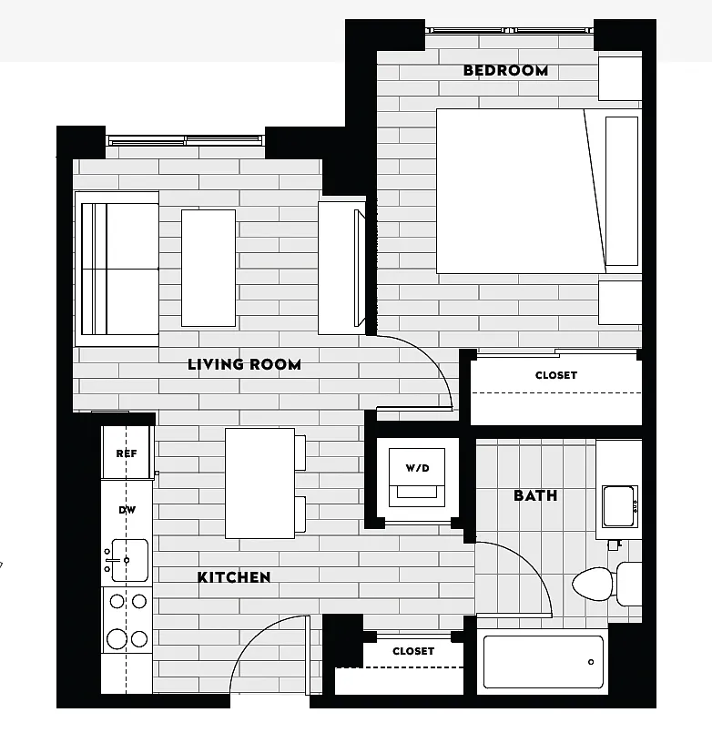 Floor plan 1 Bed/1 Bath A2