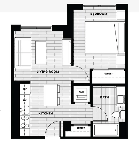 Floor plan 1 Bed/1 Bath A2