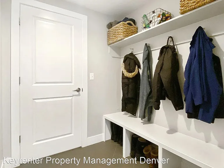 Mudroom with built in shelving