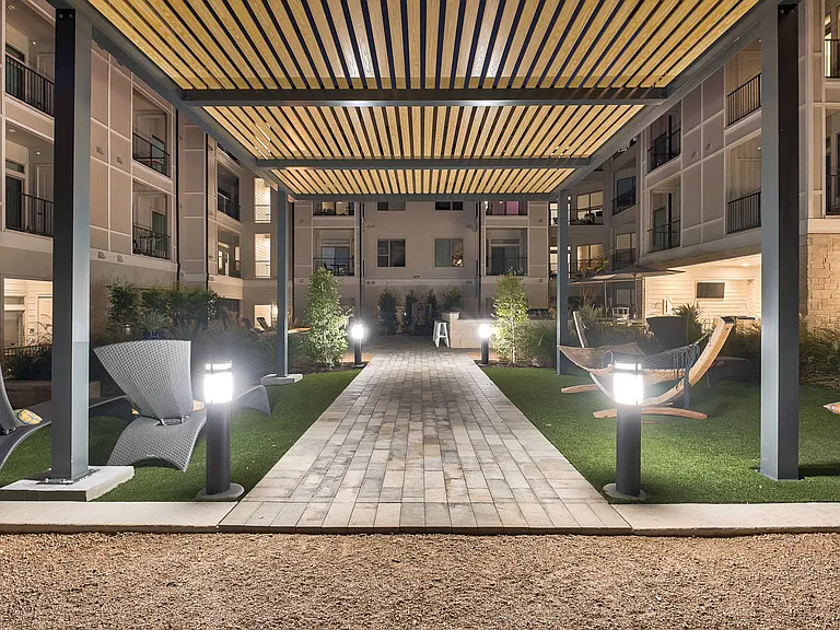 Spend the evening relaxing in the infinity hammocks