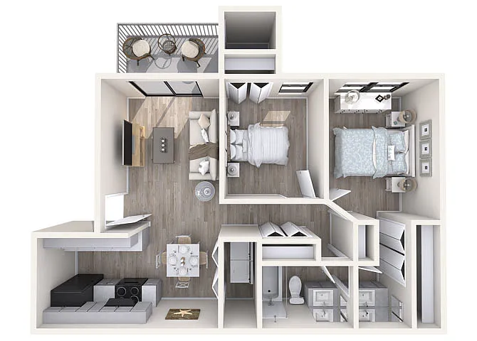Floor plan 2 Bed /1 Bath Classic